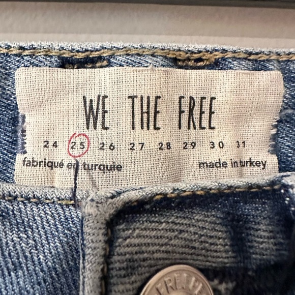 We the free free people Dylan cropped relaxed button fly denim jeans size 25 - Picture 4 of 4